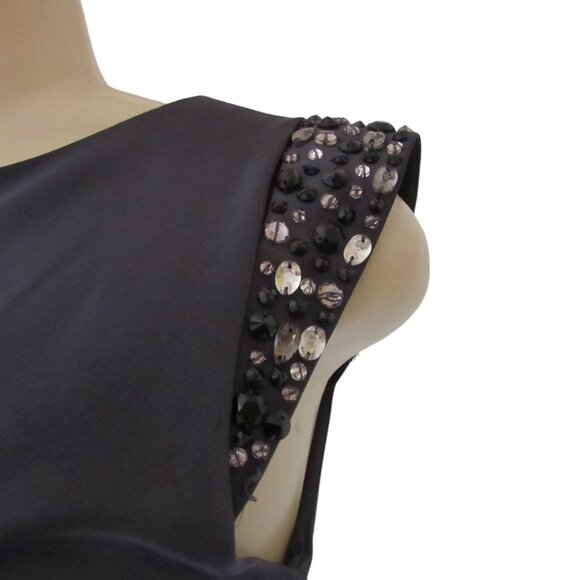 Vince Camuto Gray Party Knee Length Dress with Rhinestones in Sz 2 - Picture 3 of 7